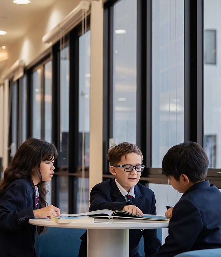  Pupils reading in the library at Brighton College Vibhavadi during Prep and Senior Open House at an international school in Bangkok 