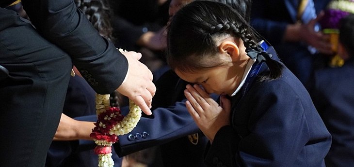 Prep and Senior pupils at Brighton College Vibhavadi join the first Wai Kru ceremony, honouring teachers and tradition.