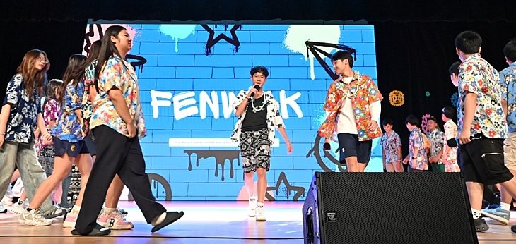  Pupils representing their houses during the House Singing Competition at a British international school in Bangkok. 