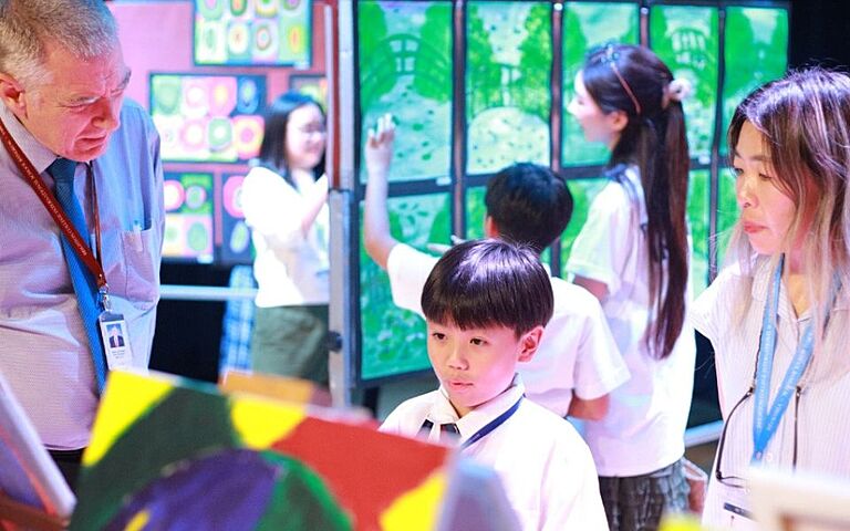  Year 5 pupils sharing their unique perspectives through art, creativity, and hands-on learning in an international education environment. 