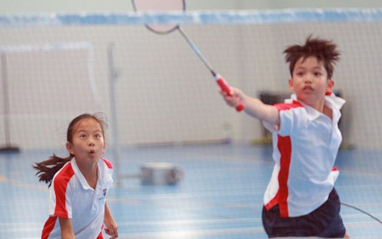  Primary pupils representing Brighton College Bangkok Vibhavadi in a friendly U9 and U11 badminton match with BCIS. 