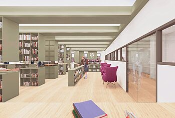 Senior pupils studying in the library at Brighton College Vibhavadi, a quality international school in the heart of Bangkok.