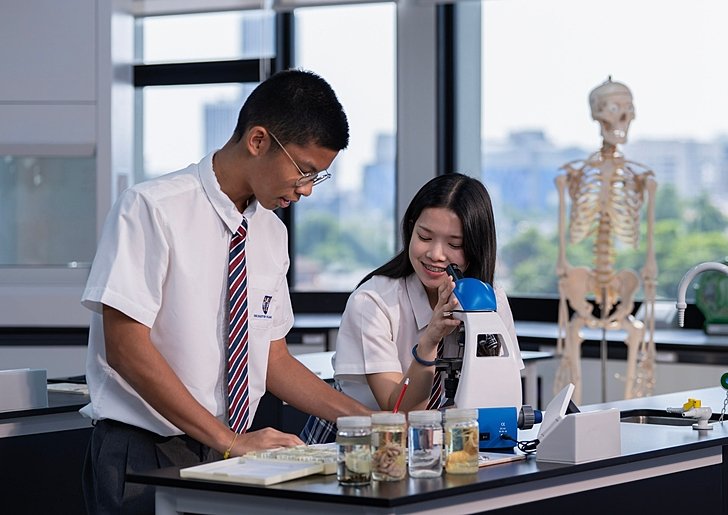  Focused pupils engaged in classroom learning at Brighton College Vibhavadi international school in Bangkok 