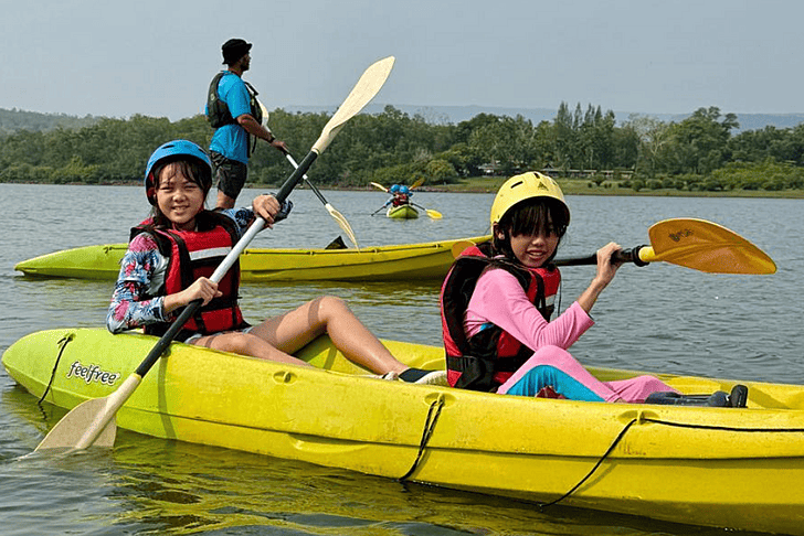  Brighton College Vibhavadi pupils kayaking at a dam as part of their outdoor learning programme at a top international school in Thailand. 