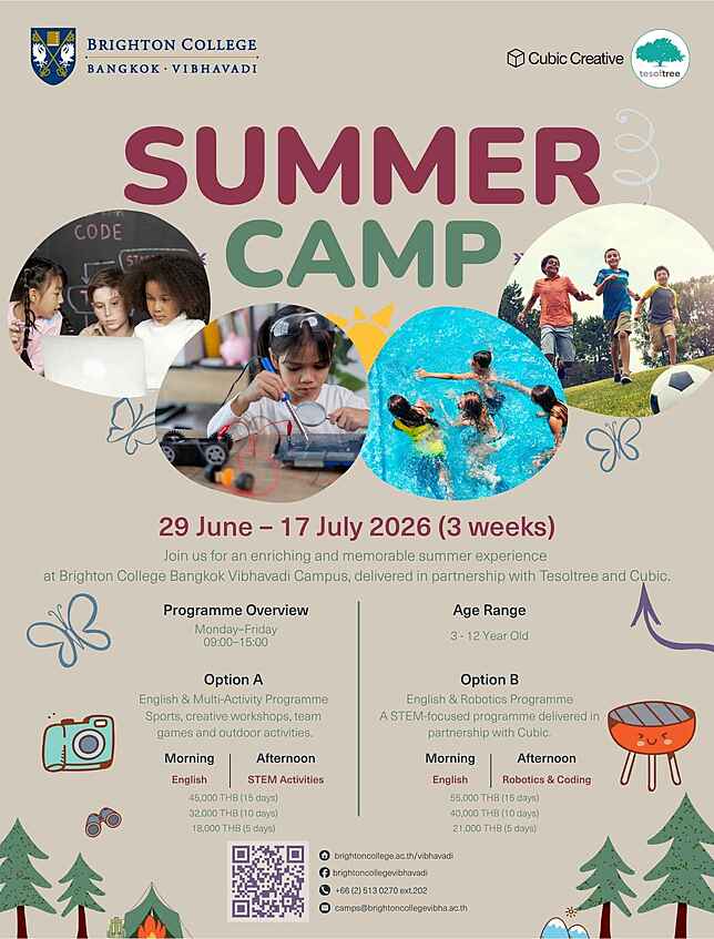  Pupils learning and having fun at Brighton College Vibhavadi summer camp in July 