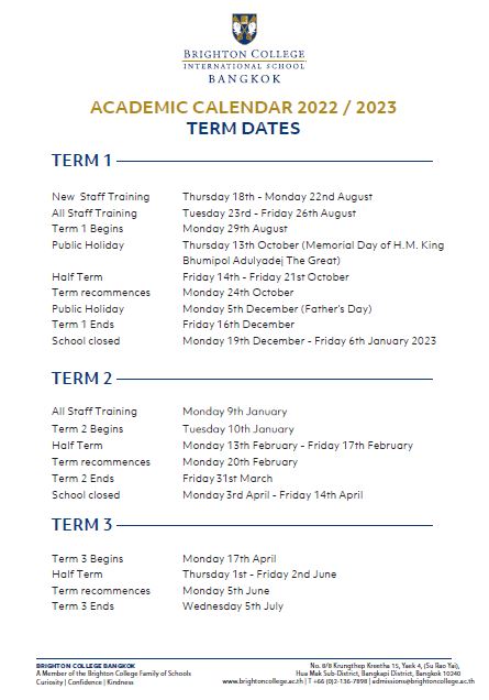 College Term Dates And Calendar